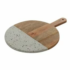 Best Pirce 🥰 Grayson Lane 13.55-in x 16.8-in Round Natural Brown Wood/Terrazzo Cutting Board 🛒 -GRAYSON LANE Sales 2022 330857324 AlternateImage4 l