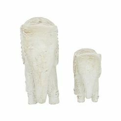Outlet 🤩 Grayson Lane Set of 2 9-in x 13-in Bohemian White Ceramic Elephant Sculpture 😉 -GRAYSON LANE Sales 2022 330857327 AlternateImage4 l