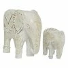 Outlet 🤩 Grayson Lane Set of 2 9-in x 13-in Bohemian White Ceramic Elephant Sculpture 😉