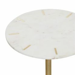 Brand new 👍 Grayson Lane White and Gold Granite/Marble Round End Table ⌛ -GRAYSON LANE Sales 2022 330857329 AlternateImage3 l