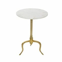Brand new 👍 Grayson Lane White and Gold Granite/Marble Round End Table ⌛ -GRAYSON LANE Sales 2022 330857329 AlternateImage5 l