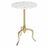 Brand new 👍 Grayson Lane White and Gold Granite/Marble Round End Table ⌛
