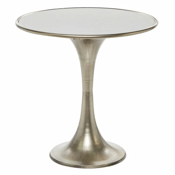 Outlet ⌛ Grayson Lane Silver with Granite/Marble Top Round End Table ⌛ 1 Outlet ⌛ Grayson Lane Silver with Granite/Marble Top Round End Table ⌛