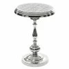Promo 🤩 Grayson Lane Traditional Silver Aluminum Round Accent Table 🥰