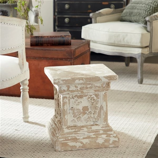 Budget 🤩 Grayson Lane Vintage Beige Resin Square End Table 🎁 3 Budget 🤩 Grayson Lane Vintage Beige Resin Square End Table 🎁 - Image 3
