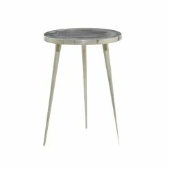 Outlet 🎁 Grayson Lane Contemporary Silver Aluminum Round End Table ⭐