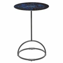 Hot Sale 🌟 Grayson Lane Contemporary Blue Metal Round End Table 🎁