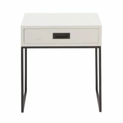 Budget ๐ Grayson Lane Light Grey Pine Wood Rectangular End Table ๐