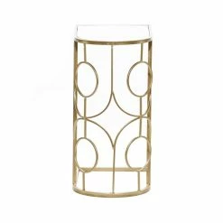 Cheap 🌟 Grayson Lane Gold Mirror Half-round End Table 👍 -GRAYSON LANE Sales 2022 330857349 AlternateImage5 l