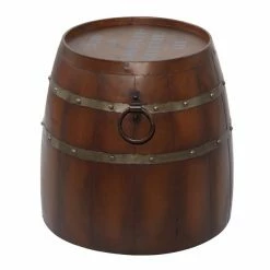 Outlet 🎁 Grayson Lane Farmhouse Brown Metal Round End Table 🌟 -GRAYSON LANE Sales 2022 330857350 AlternateImage5 l