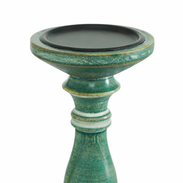 New ๐ Grayson Lane Set of 3 Farmhouse Green Mango Wood Pillar Candle Holder ๐ 3 New ๐ Grayson Lane Set of 3 Farmhouse Green Mango Wood Pillar Candle Holder ๐ - Image 3