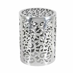Brand new 👍 Grayson Lane Contemporary Silver Aluminum Round Stool 🛒 -GRAYSON LANE Sales 2022 330857357 AlternateImage5 l