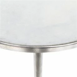 Hot Sale 🔔 Grayson Lane Contemporary Silver Granite/Marble Round End Table 👏 -GRAYSON LANE Sales 2022 330857358 AlternateImage3 l