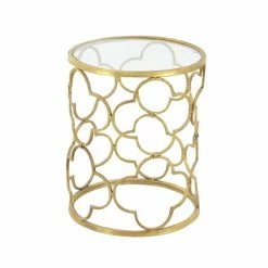Cheap 🤩 Grayson Lane Gold and Glass Round End Table 🎉 -GRAYSON LANE Sales 2022 330857364 AlternateImage5 l