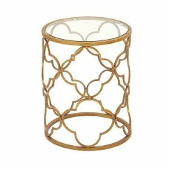 Cheap 🤩 Grayson Lane Gold and Glass Round End Table 🎉