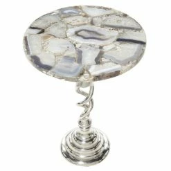 Budget 🎁 Grayson Lane Contemporary Silver Metal Round Accent Table 🛒 -GRAYSON LANE Sales 2022 330857366 AlternateImage5 l