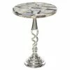 Budget 🎁 Grayson Lane Contemporary Silver Metal Round Accent Table 🛒