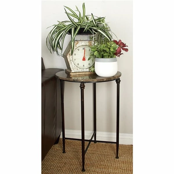 Brand new ๐งจ Grayson Lane Traditional Black Granite/Marble Round End Table ๐ 2 Brand new ๐งจ Grayson Lane Traditional Black Granite/Marble Round End Table ๐ - Image 2