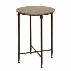Brand new 🧨 Grayson Lane Traditional Black Granite/Marble Round End Table 😀