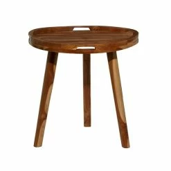 Best reviews of ❤️ Grayson Lane Contemporary Brown Teak Wood Round End Table 😉