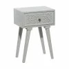 New ❤️ Grayson Lane Farmhouse Light Grey Mango Wood Rectangular End Table 🌟
