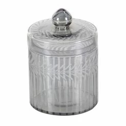 New 🤩 Grayson Lane Set of 2 Glam Decorative Jars in Grey Glass 🔥 -GRAYSON LANE Sales 2022 330857377 AlternateImage4 l