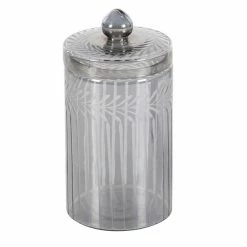 New 🤩 Grayson Lane Set of 2 Glam Decorative Jars in Grey Glass 🔥 -GRAYSON LANE Sales 2022 330857377 AlternateImage5 l