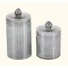 New 🤩 Grayson Lane Set of 2 Glam Decorative Jars in Grey Glass 🔥
