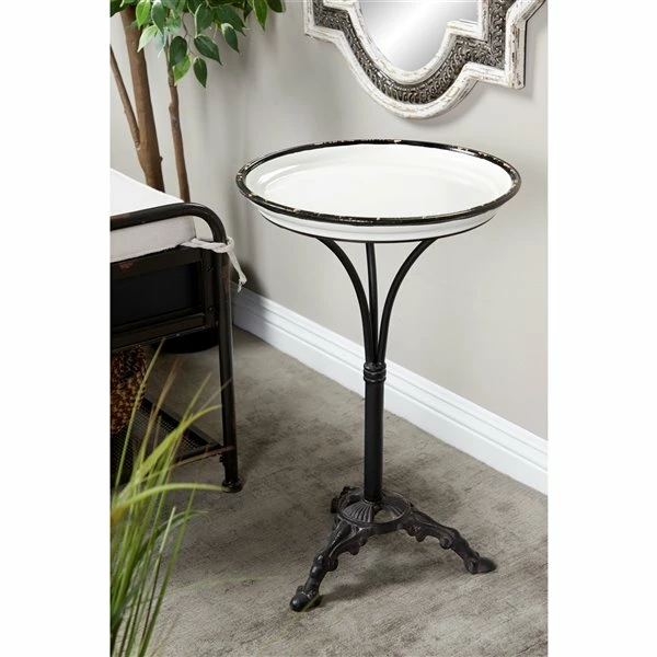 Buy 💯 Grayson Lane Farmhouse Black Iron and Pine Wood Round End Table 😉 2 Buy 💯 Grayson Lane Farmhouse Black Iron and Pine Wood Round End Table 😉 - Image 2
