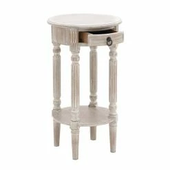 Best reviews of 😉 Grayson Lane Farmhouse Light Brown Wood Round End Table 😉 -GRAYSON LANE Sales 2022 330857379 AlternateImage5 l