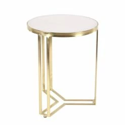 Flash Sale 🌟 Grayson Lane Gold Iron with Granite/Marble Round End Table 🧨 -GRAYSON LANE Sales 2022 330857385 AlternateImage5 l