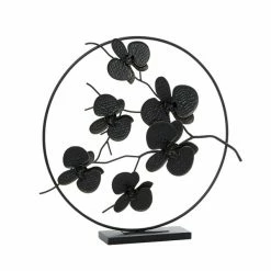 Best Sale 🛒 Grayson Lane 23-in x 24-in Contemporary Black Metal Leaves Sculpture 🤩