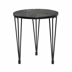 Cheapest 🧨 Grayson Lane Modern Black Round End Table ⌛