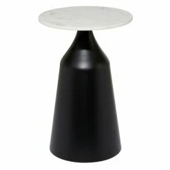 Hot Sale 🔥 Grayson Lane Black Granite/Marble Round End Table ⌛