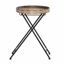 Discount 😀 Grayson Lane Farmhouse Grey Metal with Wood Round End Table 🎁 -GRAYSON LANE Sales 2022 330857398 AlternateImage5 l