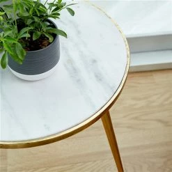 Best deal ✨ Grayson Lane Modern Gold Aluminum with Granite/Marble Round End Table ✨ -GRAYSON LANE Sales 2022 330857400 AlternateImage2 l