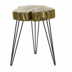 Budget ๐ Grayson Lane Gold Resin Live Edge End Table ๐ฏ
