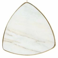 Best deal 🎉 Grayson Lane Modern Gold Aluminum and Wood Triangle End Table 🌟 -GRAYSON LANE Sales 2022 330857406 AlternateImage3 l