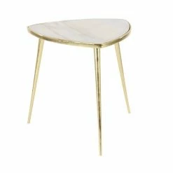 Best deal 🎉 Grayson Lane Modern Gold Aluminum and Wood Triangle End Table 🌟 -GRAYSON LANE Sales 2022 330857406 AlternateImage5 l