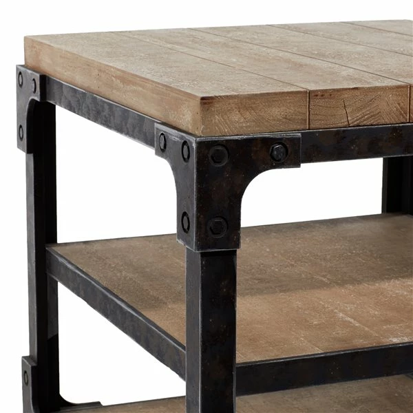 Coupon 🌟 Grayson Lane Brown and Black Chinese Fir Square End Table 🤩 4 Coupon 🌟 Grayson Lane Brown and Black Chinese Fir Square End Table 🤩 - Image 4