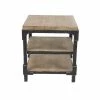 Coupon 🌟 Grayson Lane Brown and Black Chinese Fir Square End Table 🤩