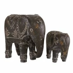 Cheapest 👍 Grayson Lane Set of 2 9-in x 13-in Bohemian Brown Ceramic Elephant Sculpture 💯