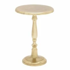 Best Pirce ⭐ Grayson Lane Traditional Gold Pedestral End Table ✨
