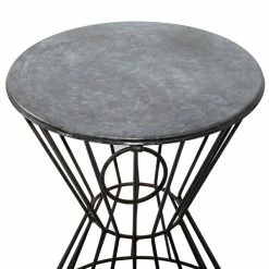 Best Pirce 😀 Grayson Lane Grey Iron Round End Table/Stool 🌟 -GRAYSON LANE Sales 2022 330857420 AlternateImage3 l