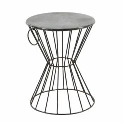 Best Pirce 😀 Grayson Lane Grey Iron Round End Table/Stool 🌟 -GRAYSON LANE Sales 2022 330857420 AlternateImage5 l