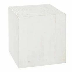 New ✔️ Grayson Lane Rustic White Wood Square End Table ❤️