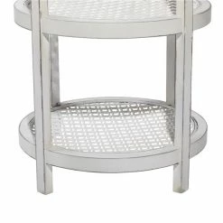 Coupon 🌟 Grayson Lane White Wood with Mirror Round 3-Tier End Table 🎁 -GRAYSON LANE Sales 2022 330857427 AlternateImage3 l