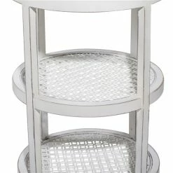 Coupon 🌟 Grayson Lane White Wood with Mirror Round 3-Tier End Table 🎁 -GRAYSON LANE Sales 2022 330857427 AlternateImage4 l