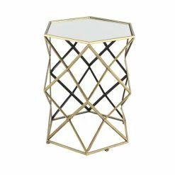 Flash Sale 👏 Grayson Lane Gold And Black Mirror Hexagon End Table ✨ -GRAYSON LANE Sales 2022 330857440 AlternateImage5 l