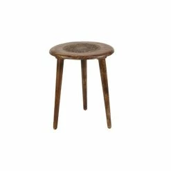 Budget 𧨠Grayson Lane Traditional Brown Mango Wood Round Accent Table βοΈ